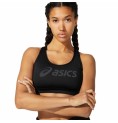 Asics 黑色核心徽标运动胸罩