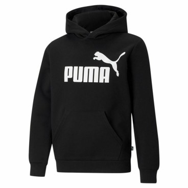 Puma 连帽运动衫，中性必备，大徽标，黑色