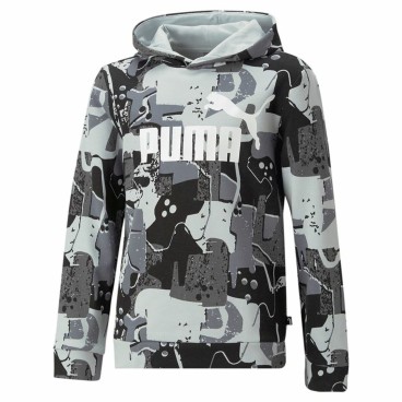 Puma 连帽运动衫 Unisex Essentials+ 街头艺术 黑色 灰色