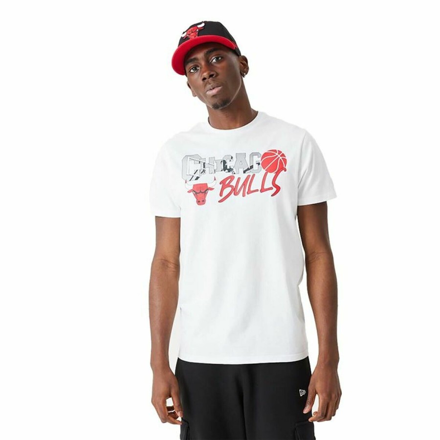 T-shirt med kortärm Herr New Era NBA Infill Graphic Chicago Bulls Vit