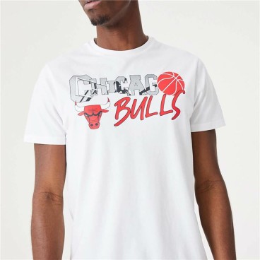 T-shirt med kortärm Herr New Era NBA Infill Graphic Chicago Bulls Vit