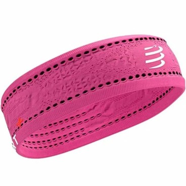 Huvudsportband Compressport Thin On/Off Fuchsia