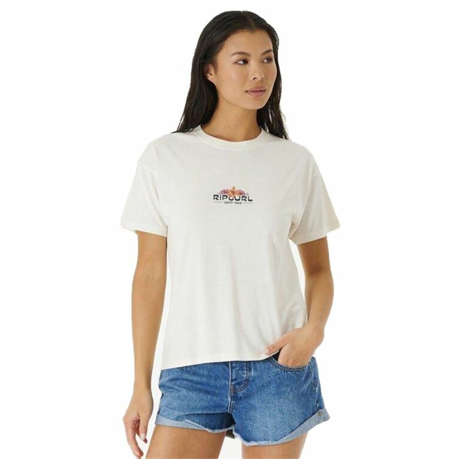 T-shirt med kortärm Rip Curl Sun Relaxed Vit