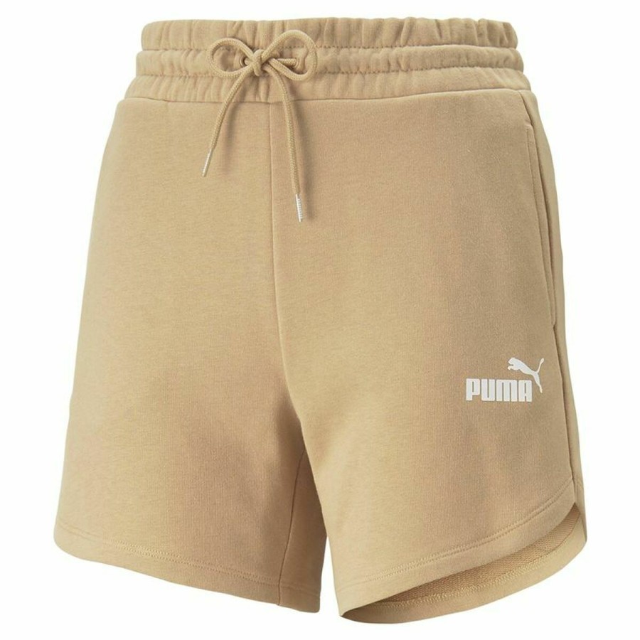 Sportshorts för kvinnor Puma Essentials 5" High Waist Beige