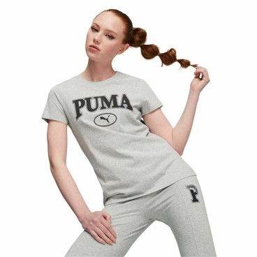 T-shirt med kortärm Puma Squad Graphicc Tlight Ljusgrå (XS)