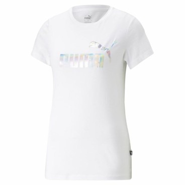 T-shirt med kortärm Dam Puma Ess+ Nova Shine Vit