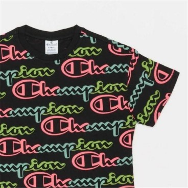 T-shirt med kortärm Dam Champion Crewneck Croptop Svart