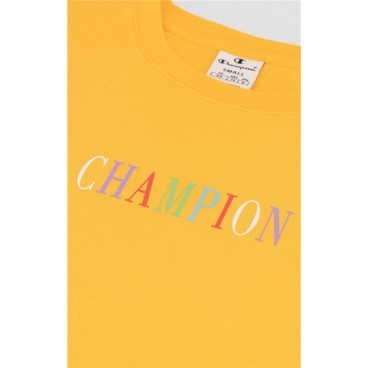 T-shirt med kortärm Dam Champion Crewneck Croptop Gul