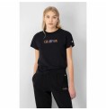 T-shirt med kortärm Dam Champion Crewneck Croptop Svart