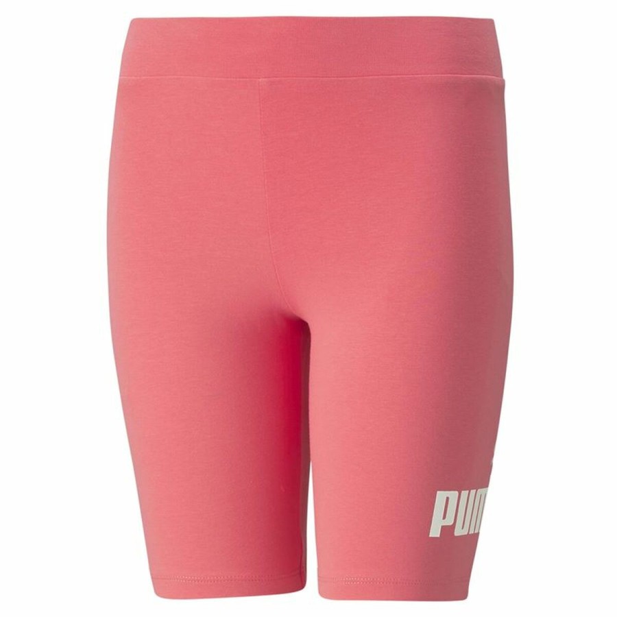 Puma 运动紧身裤，粉色儿童王牌标志