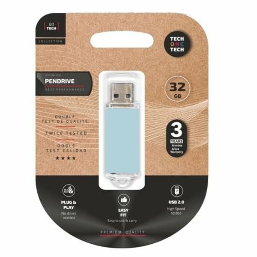 USB-minne Tech One Tech TEC3010-32 Blå 32 GB