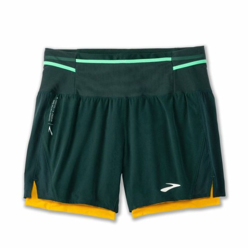 Sportshorts för män Brooks High Point 5" 2-in-1 Grön