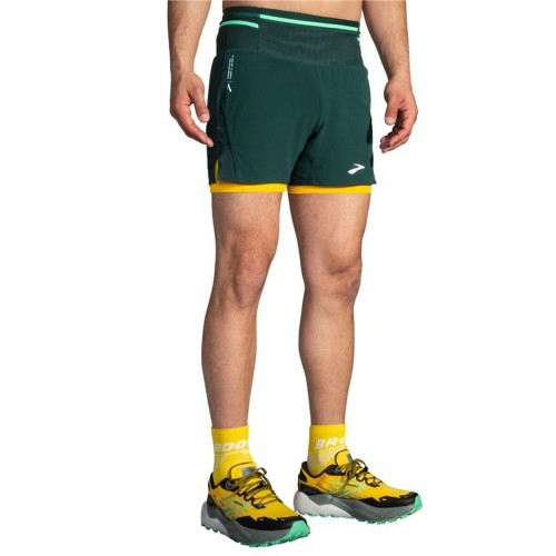 Sportshorts för män Brooks High Point 5" 2-in-1 Grön