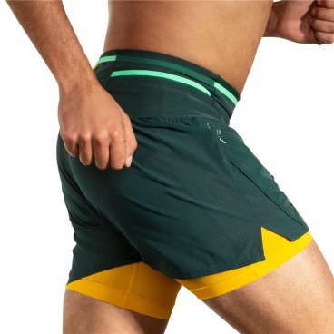 Sportshorts för män Brooks High Point 5" 2-in-1 Grön