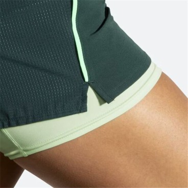 Sportshorts för kvinnor Brooks High Point 3" 2-in-1 2.0 Grön