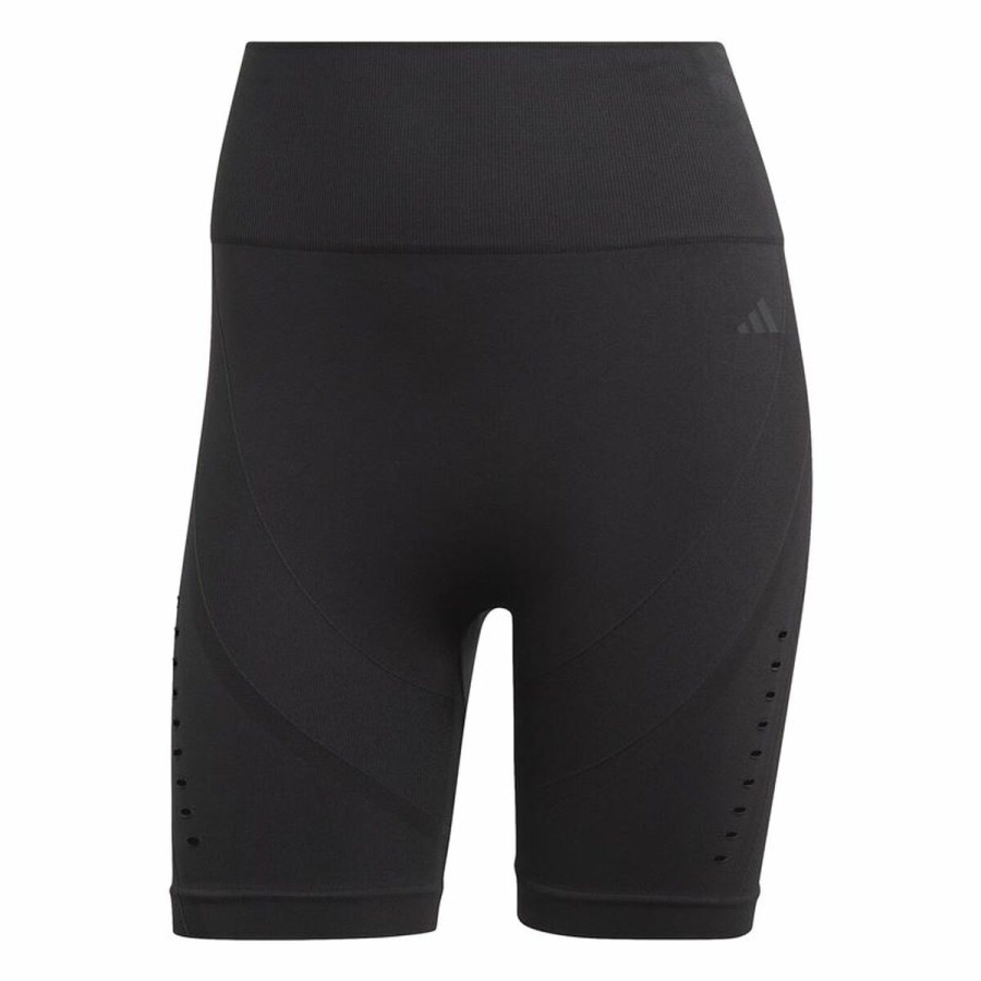 Sport-leggings, Dam Adidas Studio Aeroknit Svart