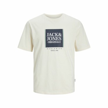 T-shirt med kortärm Herr Jack & Jones Lafayette Box Beige