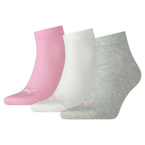 Sportstrumpor Puma Quarter Plain Grå Rosa Vit (3 pcs)