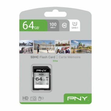 Micro-SD Minneskort med Adapter PNY P-SDUX64U185GW-GE 64 GB