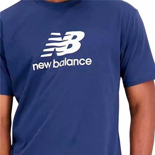 T-shirt med kortärm Herr New Balance Essentials Stacked Logo Blå