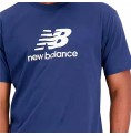 T-shirt med kortärm Herr New Balance Essentials Stacked Logo Blå