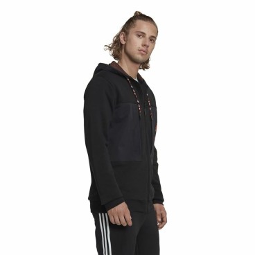 Tröja med huva Herr Adidas Essentials BrandLove Svart