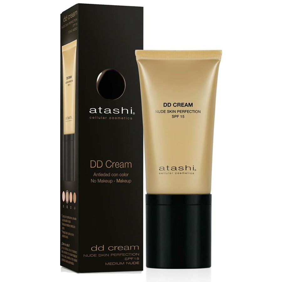 Solskydd med färg Atashi PT0905ES0007 DD Kräm Spf 15 Medium 50 ml