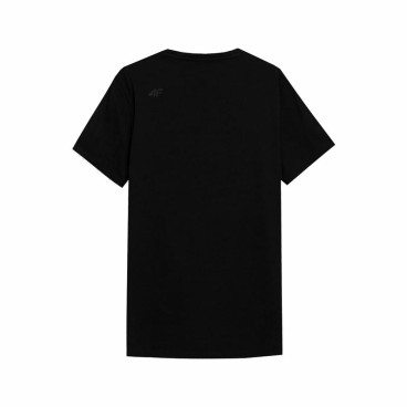 T-shirt med kortärm Herr 4F Regular Plain Svart