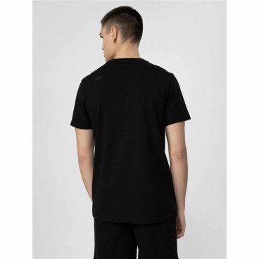 T-shirt med kortärm Herr 4F Regular Plain Svart