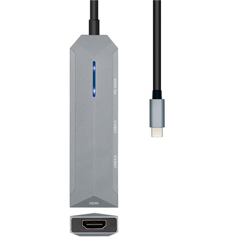 USB-HUB Aisens ASUC-4P002-GR Grå 100 W (1 antal)