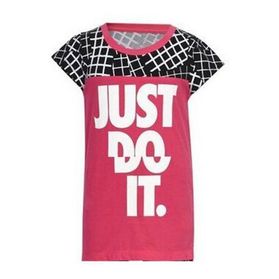 Barn T-shirt med kortärm Nike 848-A72  Rosa 100% bomull