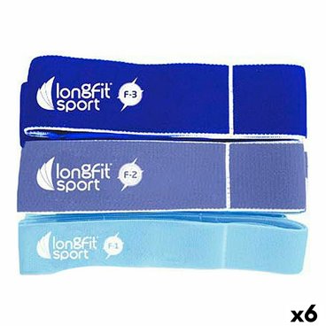 Elastiska motståndsband LongFit Sport   Blå 3 Delar (6 antal)