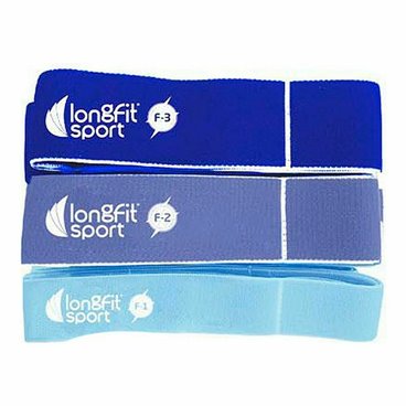 Elastiska motståndsband LongFit Sport   Blå 3 Delar (6 antal)