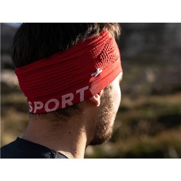 Huvudsportband Compressport On/Off Mörkröd One size