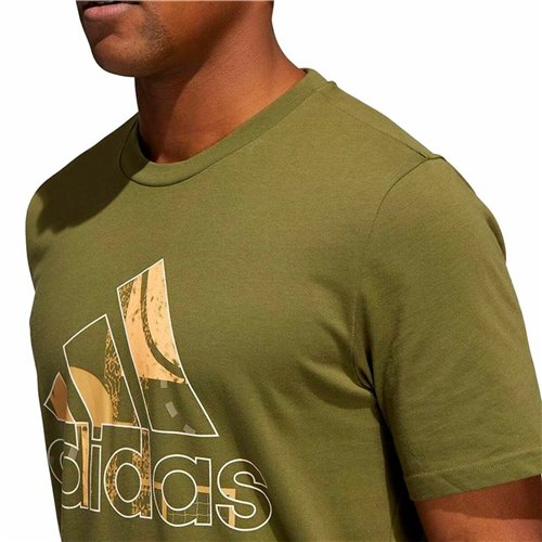 T-shirt med kortärm Herr Adidas Art Bos Graphic Oliv