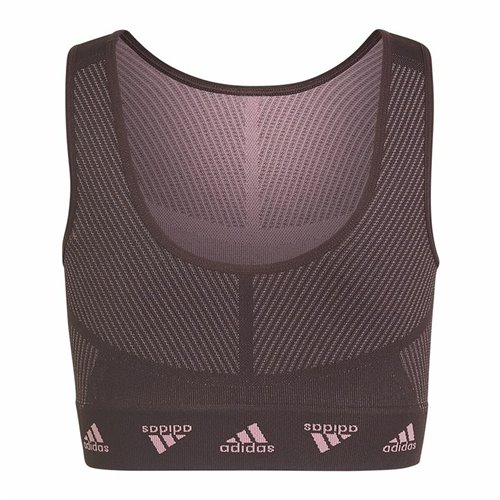 Adidas 运动胸罩 Aeroknit 无缝栗色深红色