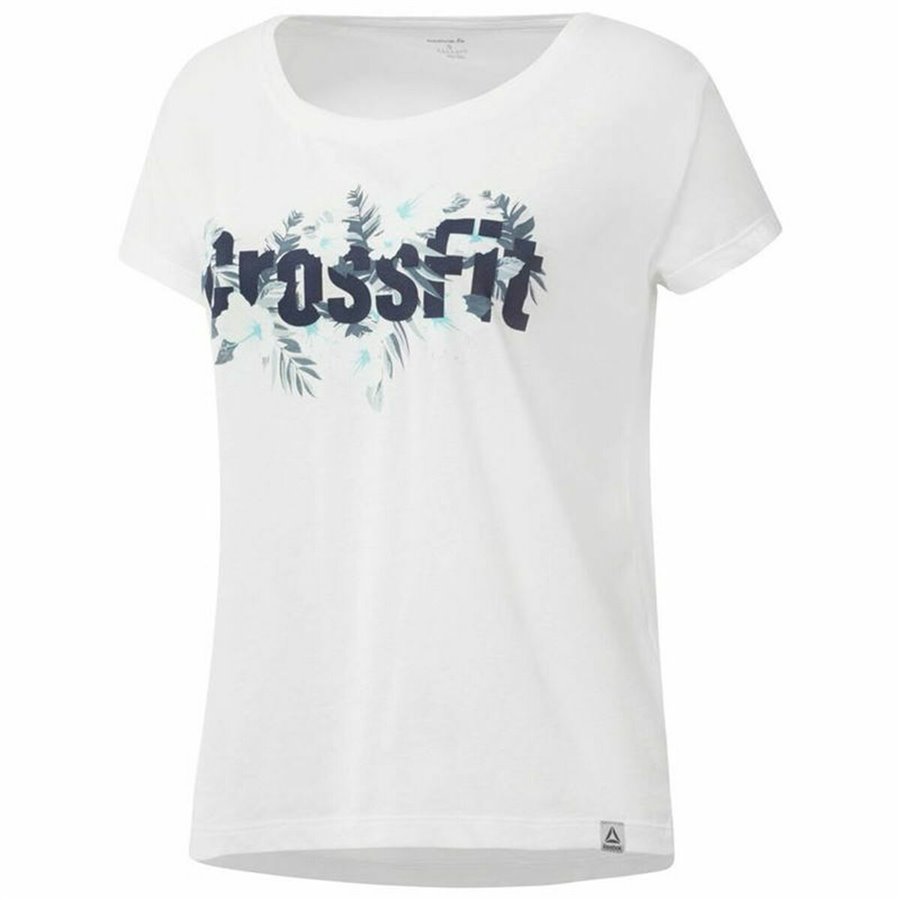 T-shirt med kortärm Dam Reebok Floral Easy Crossfit Vit