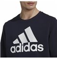 Adidas 深蓝色男士无帽大徽标基本款运动衫