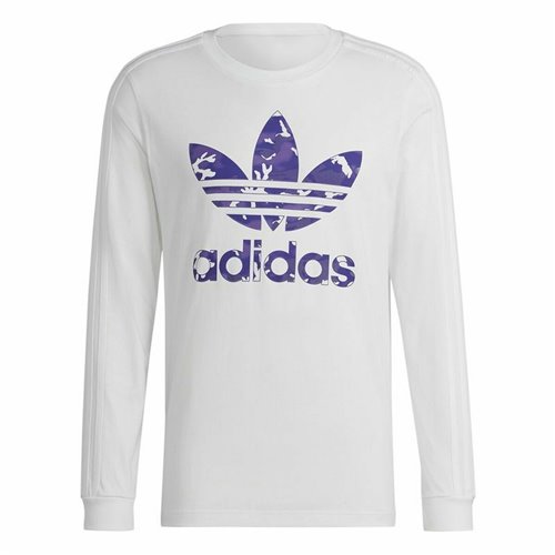 Adidas 迷彩 STR 白色男士长袖 T 恤