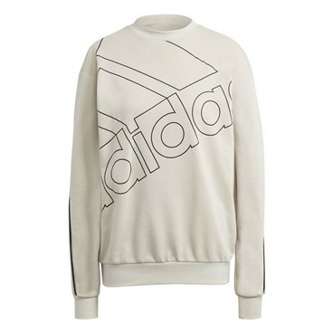 Adidas 米色巨型徽标无兜帽女式衬衫