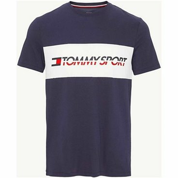 T-shirt med kortärm Herr Tommy Hilfiger Logo Driver Mörkblå