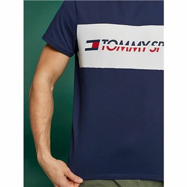 T-shirt med kortärm Herr Tommy Hilfiger Logo Driver Mörkblå