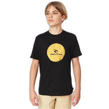 Rip Curl 儿童短袖 T 恤 Corp Icon B（黑色