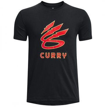 T-shirt med kortärm Herr Under Armour Curry Lightning Logo Svart