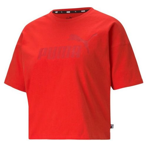 T-shirt med kortärm Dam Puma Essentials Logo Röd