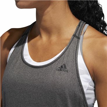 Ärmlös sporttröja Dam Adidas 3 Stripes Tank Mörkgrå