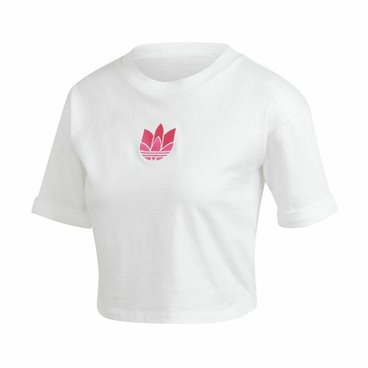 T-shirt med kortärm Dam Adidas Adicolor 3D Trefoil Vit