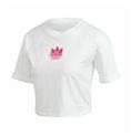 T-shirt med kortärm Dam Adidas Adicolor 3D Trefoil Vit