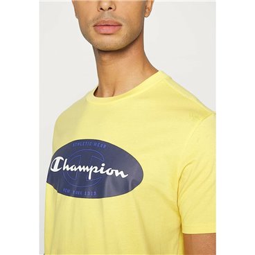 T-shirt med kortärm Herr Champion Crewneck Gul