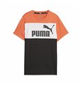 Puma 王牌方格黑橙色儿童短袖 T 恤